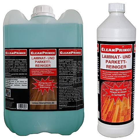 5+1 Liter = 6 Liter CleanPrince Laminat- und Parkett-Reiniger Kork rutschhemmend Glanzboden Laminatreiniger Parkettreiniger