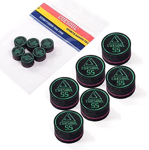 CUESOUL 6 Stück 9 Layer-14mm Pigskin Queue Spitzen für Billiard