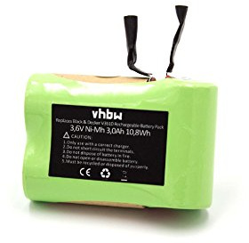 vhbw Replacement Battery compatible with Black & Decker V3600, V3603, V3610, V3610G, V3610P, V3610V Vacuum Cleaner Home Cleaner (3000mAh, 3.6V, NiMH)