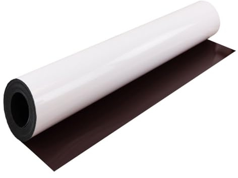 MagFlex® Flexible Gloss White Magnetic Sheet for Creating Magnetic Pictures, Artwork, Signs or Displays - 620mm Wide - 1m Length