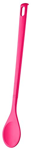 FACKELMANN Coral Kochlöffel 30 cm Tropical, Löffel mit Funktionsteil aus Kunststoff für beschichtete Töpfe und Pfannen (Farbe: Koralle), Menge: 1 Stück, ca. 30cm