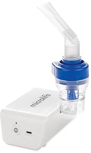 Microlife NEB NANO BASIC Nébuliseur Nomade, Garantie 5 ans, Qualité Professionnelle, Alimentation Micro USB, Design Compact, Ultra-Léger, Silencieux, Facile à Utiliser, Technologie Brevetée