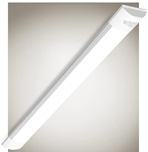 Bellanny LED Feuchtraumleuchte 120cm, 40W 4800LM Werkstattlampe, LED Deckenleucht Röhre Licht | Neutralweiß 4500K Bürodeckenleuchte, 2,5cm Flach Lampe, Batten Light für Wohnzimmer Küche Garage Keller