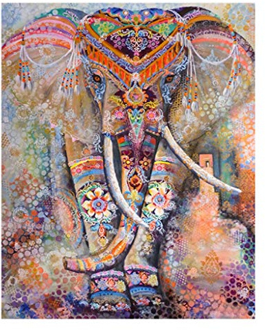 DCIDBEI (40 x 50 cm) DIY Square Diamond Painting 5D Diamant Malerei Set Gemälde Malen nach Zahlen Quadratisch Elefant Kristall Strass Stickerei Kreuzstich Set Kunsthandwerk Leinwand Wanddekoration