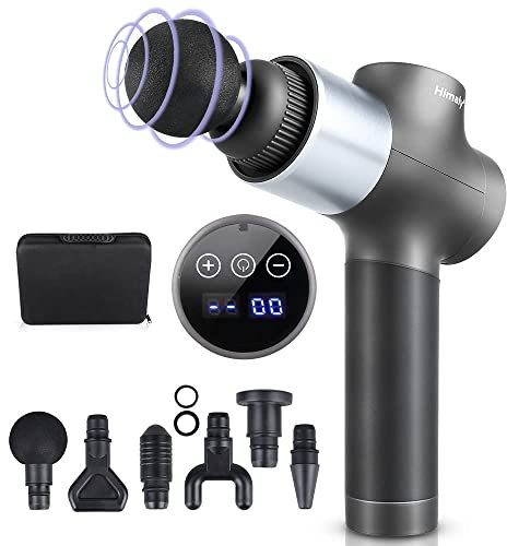 Himaly Massage Gun, Deep Tissue Massager Muscle Massage Gun with 30 Speeds 6 Heads, Powerful Percussion Massage Gun, Electric Handheld Massage Gun Deep Tissue for Body Neck Shoulder