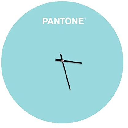 Pantone by Homemania Homemania Sunrise Wanduhr Rund für Wohnzimmer Küche Büro 40 x 0,15 x 40 cm Blau Weiß Metall Maße du Produit: L40xP0,15xA40 cm, 1,5 kg