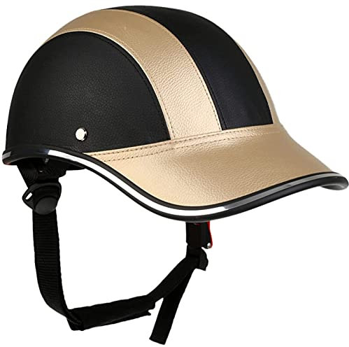 YLXD Retro Motorrad-Helm Halbhelme Brain-Cap Halbschale Jet-Helm Roller-Helm Scooter-Helm Half Helm für Cruiser Chopper Biker Moped DOT/ECE-Zulassung B,55-62CM