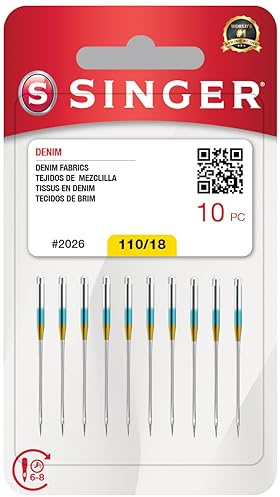 SINGER 2026 denim maskinnålar, storlek 110/18, 10-pack