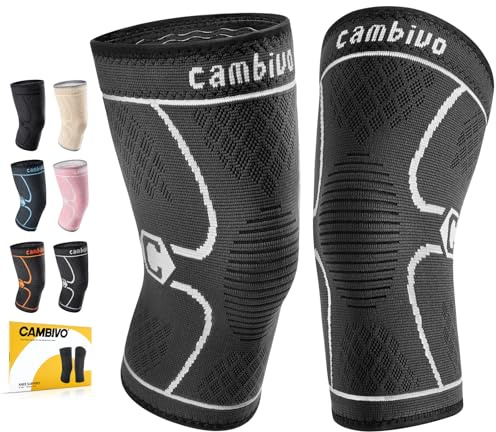 CAMBIVO Kniebandage Männer Damen X2, Bandage Knie hilfreich Erholung bei Meniskusriss, ACL und Arthritis, Kniebandage Meniskus für Laufen, Wandern, Joggen, Sport, Volleyball