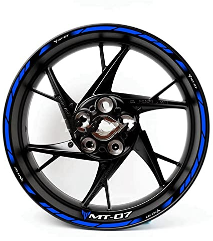 ROANNY Felgenband Reflektierende Motorrad-Radaufkleber Felgenaufkleber MT07 Logo-Set Für Yamaha MT 07 2020 2021 (Color : 8)