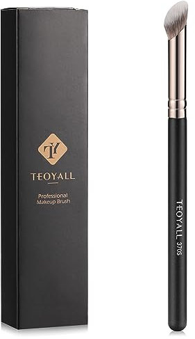 TEOYALL Mini pennello per contorno naso, pennello sintetico per correttore sotto gli occhi, per sfumare e lucidare con liquidi, creme e cosmetici in polvere (370S)