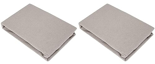 Julius Zöllner 8390349540 Frottee Spanntuch, passend für Laufgittermatratzen 68x90 bis 100x100 cm, Taupe (Packung mit 2)