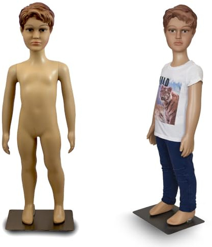 BITUXX Schaufensterpuppe männlich Junge Schaufensterfigur Mannequin Schneiderpuppe 360° beweglich 90cm