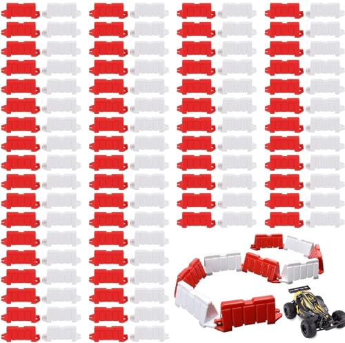 Barrera de Coche RC,Barrera de Carretera para Coche de Control Remoto,RC Valla de Tráfico120PC Plástico RC Drift Race Road Barrie Accesorios de Pista de Carreras RC Drift Race Road Barrera