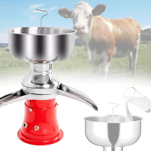 Quixnova Separatore Elettrico per Panna di Latte Fresco 50L/H Separatore di Burro per Panna Centrifugo Capre Mucche Trasformano Il Latte Intero Crudo in Latte Scremato - 10500 Giri/min