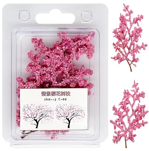 Cayway Miniatur Blume Cluster Rosa Scenics Gras GrasbüSchel Modellbau Miniatur Grasbüschel Modellbau Static Grass Tuft für Miniatur Tabletop Spiele Modelleisenbahn Geländebau