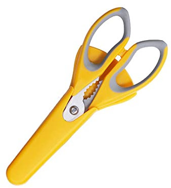 Ciseaux de cuisine multifonctions en os de poisson et de poulet, magnétiques pour réfrigérateur, en acier inoxydable, multifonctions (Orange)