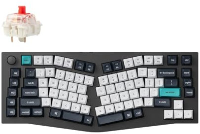 Keychron Q10 Max Kabellose Mechanische Tastatur, QMK/VIA programmierbarer Knopf, 2.4 GHz/Bluetooth/Kabel, RGB LED, Aluminium Ergonomisch für Mac Windows, Gateron Red Switch - Schwarz