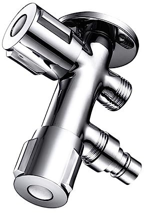 SEWOART Absperrventil Für Waschmaschine Wasserhahn Eckventil Edelstahl Wasserabsperrventil Doppel Wasserhahn Absperrhahn Geeignet Für Waschmaschine Und Warmwasserbereiter