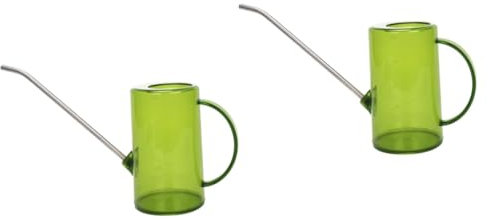 KONTONTY 2 Stücke Grün Kunststoff Gießkanne Mit 1000ml Ausguss Für Pflanzen Einfache Refill