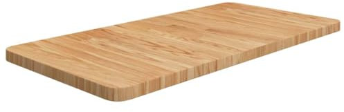 Makastle Waschtischplatte, Holzbohlen für Aufsatzwaschbecken, Tischplatte, Holzplatte, Platte für Heimwerker, Arbeitsplatten, Hellbraun 80x40x2,5 cm Massivholz Behandelt