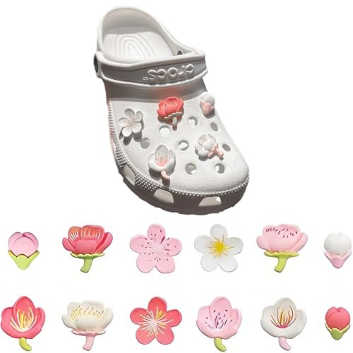 12 Stück Crocs Anstecker, Crocs Charms, Schuhanstecker, Schuh Schmuck, Schuh Charms, Sakura Zubehör, Charm für Kinder, Shoe Charm