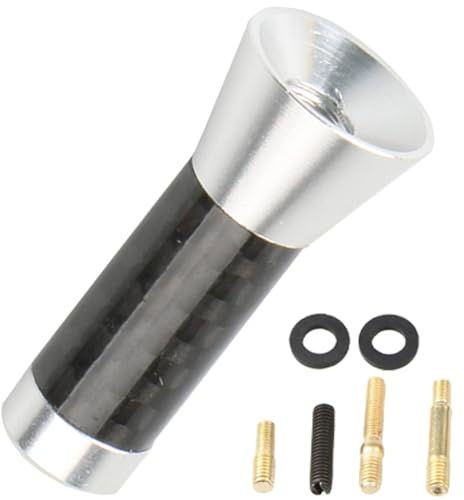 Antena de radio para camión, antena AM FM para coche | Antenas de vehículo montadas en el techo de 3,5 cm - Antena de parabrisas de coche de metal, antena de estilo de coche de fibra de carbono