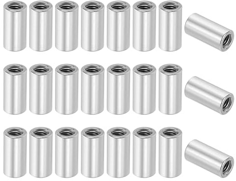 QUARKZMAN Tuercas de Unión Redondas, Rosca Hembra M6x1mm 20mm(0.79) Acero Inoxidable 304, Paquete de 24pcs