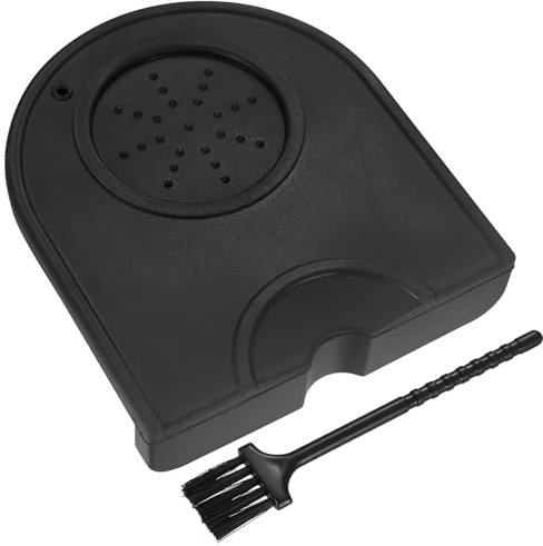 Coffee Tamper Mat, Silicone Coffee Tamping Mat, Espresso Tamping Mat Tamp Mat for Coffee Barista Accessories, Home Kitchen Bar Tamp Station, 5.5x4.9x0.23, with Clean Brush