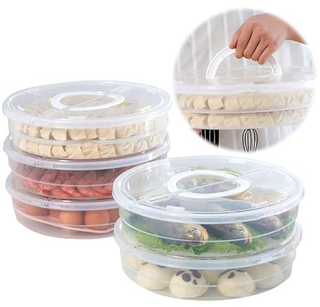 Contenitore per alimenti con coperchio e manico, 30,5 cm, riutilizzabile, a 2 scomparti, per pizza e fette di pizza, contenitore rotondo per torte, cheesecake, tortilla, pasticcini