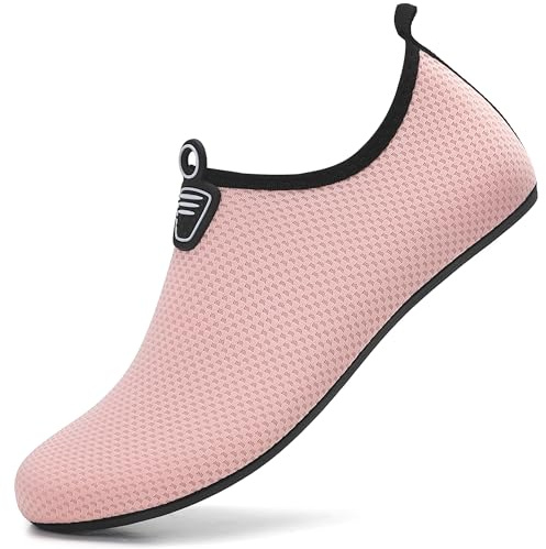 Water Shoes for Women Men Quick-Dry Beach Swim Socks with Non-Slip Sole | Lightweight Breathable Water Shoes with Barefoot Feel, Slip-On Aqua Shoes for Beach, Pool, Sea, River, Lake, Yoga and Surfing
