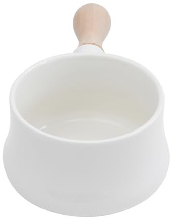 ULTECHNOVO Bone Soup Bowl Wooden Handle for Serving Hot Soups Cold Desserts for Family Meals Casual Dining