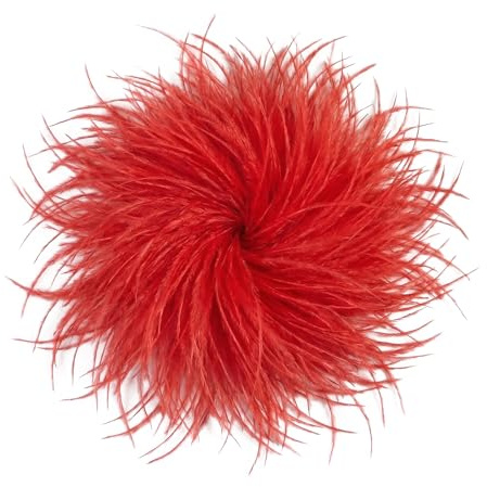 Baesics Federbrosche Damen - Feder Brosche zum Anstecken Ansteckblume | Aus echten Straußenfedern, federleicht und voluminös, 2-in-1 mit Nadel und Haarclip. Für Hochzeit, Fasching, Blazer, Kleid