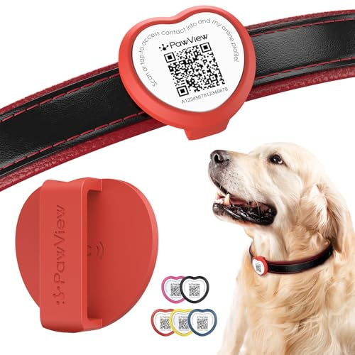 PawView Personalisierte Silikon Hundemarke qr code & NFC-wasserdichte, geräuschlose Für kleine, mittelgroße und große Hunderassen mit Online-Profil,Gegen Verlust,Finder Scannt ohne App DE