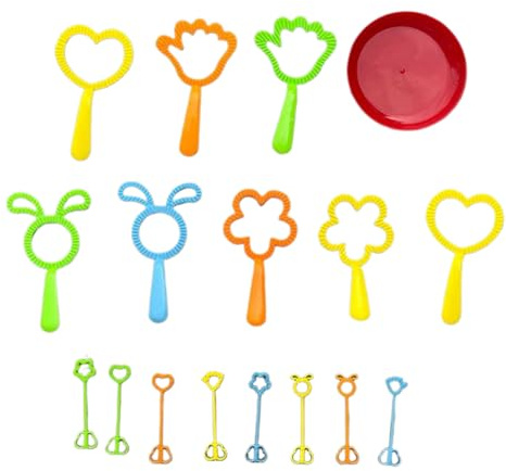Bâton à bulles - Lot de 17 bulles de savon avec tige - Jouet de plage interactif pour jardin, Pâques, anniversaire d'enfant, carnaval, mariage, activités de plein air