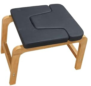 Yoga-Inversionsstuhl,Kopfstandhocker Aus Holz Mit Einer Tragkraft Von 250 Kg,Einfache Installation,For Gleichgewichtstraining Und Aufbau Der Rumpfkraft(Black)