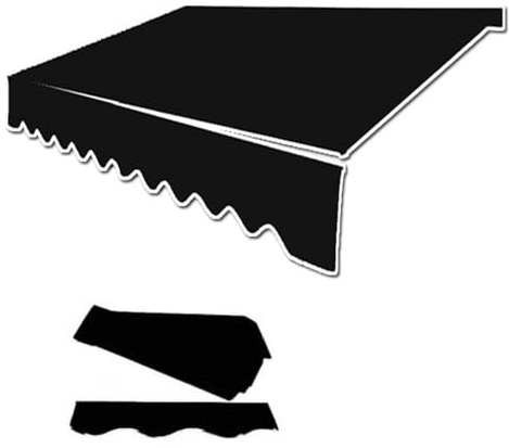 Toldo retráctil para exteriores, toldo manual de tela para ventanas y puertas, 200 x 150 cm, color negro