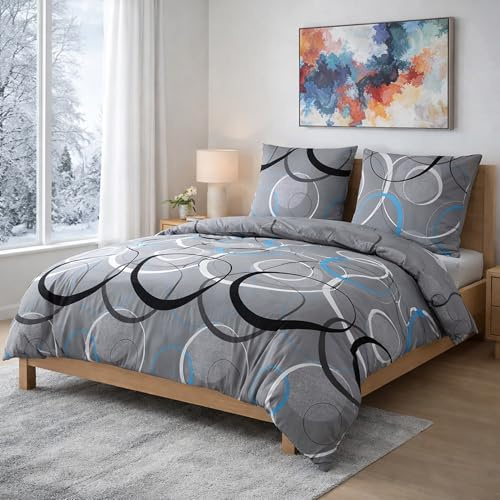Buymax® Biber Bettwäsche 135x200 cm Flauschige Winterbettwäsche 2 Teilig 100% Baumwolle mit Reißverschluss Flanell Bettwäsche-Set mit Kissenbezug 80x80cm