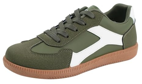 Platta sneakers dam, sportskor dam sommar gym sneakers bekväma löparskor jogging träning träningsskor dämpade fritidsskor halkfria joggingskor sport barfotaskor, Grön, 40 EU
