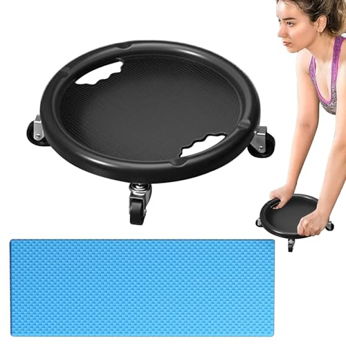 Rodillo de rueda de disco abdominal, portátil, antideslizante, para entrenamiento, deslizante, tabla giratoria de 360 grados, multifuncional, ejercitador de abdominales y yoga, con rodillera, para