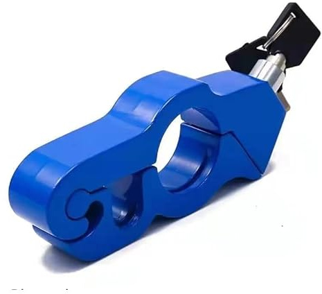 Lenkradkralle Robustes Motorrad-Lenkschloss – Aluminium-Lenkerschloss mit 2 Schlüsseln für Roller und Elektrofahrzeuge Lenkradsperre(Blue color)