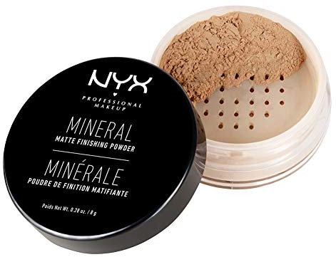 NYX Professional Makeup Mineral Finishing Powder, Loose Format, Matte Finish, Oil Absorbing, Vegan Formula, Shade: Medium/Dark