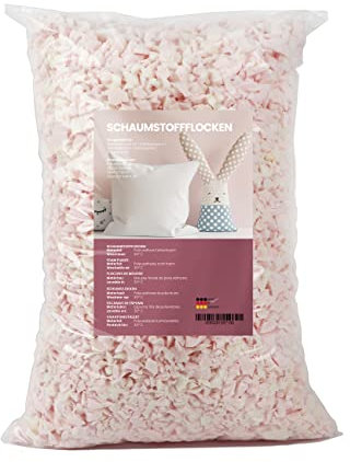 Primaflor Schaumstoffflocken - 1KG, Füllmaterial zum Ausstopfen und Füllen von Kissen, Hundebetten und Häkelfiguren. Waschbare und Formbeständige Kissenfüllung, Made in Germany