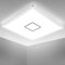B.K.Licht plafonnier design carré, LED 18W, éclairage plafond ultra-plat: 28mm, applique modern blanc-argenté, 2400Lm, lumière blanche neutre 4.000K, 293x293mm