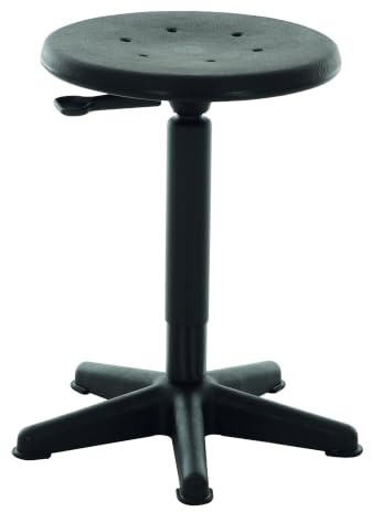 STIER Arbeitshocker mit Gleitern Sitzhöhe 440-630mm PU-Sitz