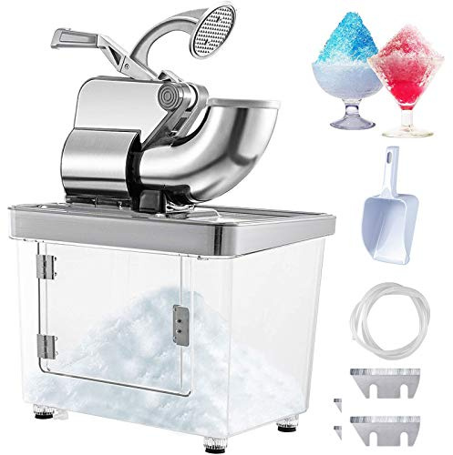VEVOR 110V Commercial Ice Crusher 661LBS/H, ETL Approved 300W Electric Snow Cone Machine with Dual Blades, Stainless Steel Shaved Ice Machine with Safety On/Off Switch for Family, Restaurants, Bars