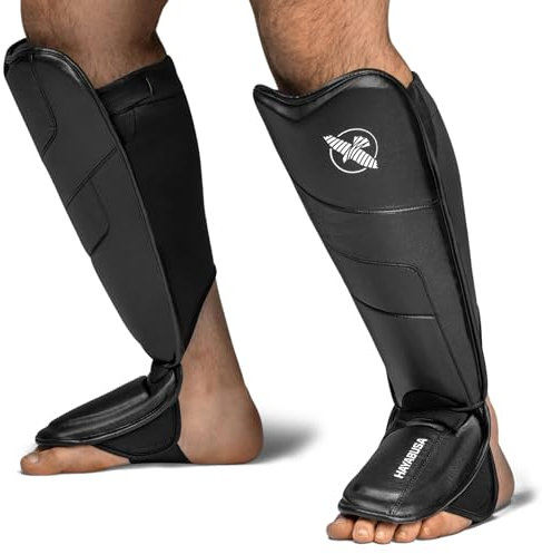 Hayabusa T3 Full-Back Shin Guards - Black, Medium