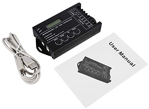 Tyenaza Programmierbare LED Zeitsteuerung DC12/24V 20A 5 Kanäle Farbverstellbare CD USB Kabel Raumdekoration