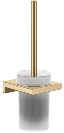 hansgrohe AddStoris - Toilettenbürste mit Halter, Toilettenbüstenhalter für Wandmontage, WC-Bürste mit Halter, verdeckte Befestigung, Badezimmer Zubehör, Brushed Bronze, 41752140