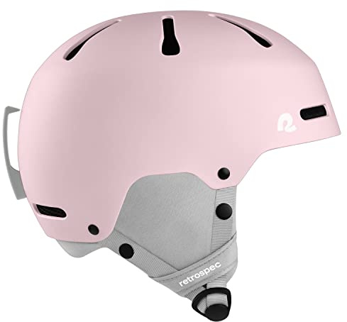 Retrospec Comstock Youth Ski & Snowboard Helmet for Kids - Durable ABS Shell, Protective EPS Foam & Cooling Vents - Adjustable Fit for Boys & Girls - Matte Rose, 52-55cm Small